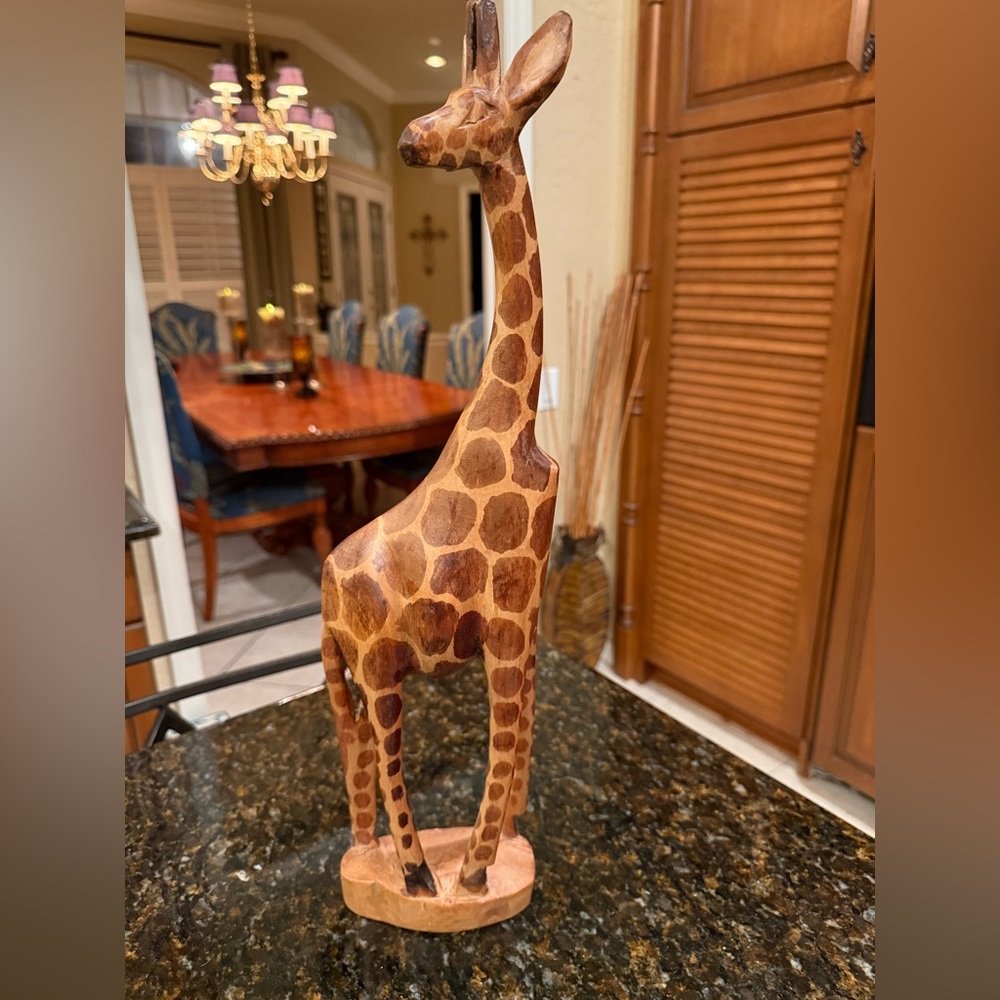 Handcrafted Wooden Giraffe Figurine